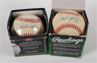 (2) PETE ROSE WADE BOGGS SIGNED BASEBALLS