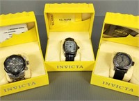 3 Invicta men's wristwatches #16056, 17637,
