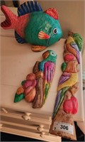 GROUP EXOTIC BIRD AND FISH DÉCOR