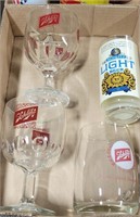 4 ASSORTED SCHLITZ ADVERTISING GLASSES
