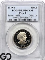 1979-S Susan B Anthony $1, Type 2, PCGS PR69 DCAM