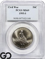1995-S Civil War Commemorative 50c, PCGS MS69
