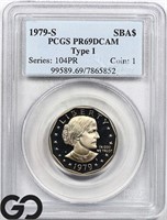 1979-S Susan B Anthony $1, Type 1, PCGS PR69 DCAM