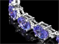 14k Gold Bracelet 19ct Tanzanite & 0.75ct Diam