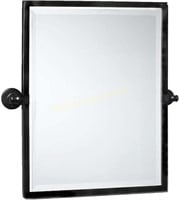 Tehome Black Metal Frame Mirror For Wall 23”x24”