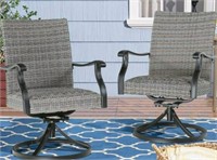 Swivel Wicker Outdoor Dining Chair (Set of 2)