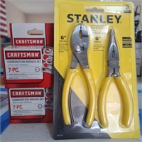 NEW Craftsman 7pc Wrench Sets, Stanley Pliers