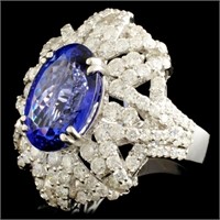 8.04ct Tanzanite & 3.97ctw Diam Ring in 18K Gold