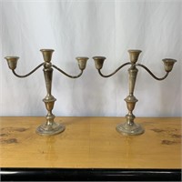 Pair Gorham Sterling Silver Candlestick Holders