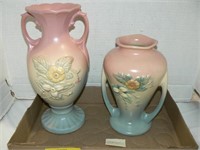 HULL "WILDFLOWER" VASES: 12.5" AND 9.5"
