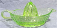 VINTAGE URANIUM GLASS JUICE REAMER