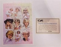 Princess Diana postage stamps w/ COA -