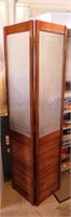 Double panel frosted glass louvered closet doors,