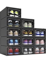 New MELDEVO 12 Pack Shoe Organizer Boxes, Black