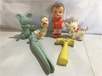 Vintage rubber squeak toys