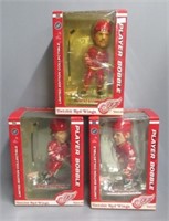 (3) Detroit Red Wings bobble heads includes