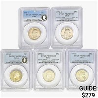 1976-s [5] Washington Silver Quarter PCGS PR69