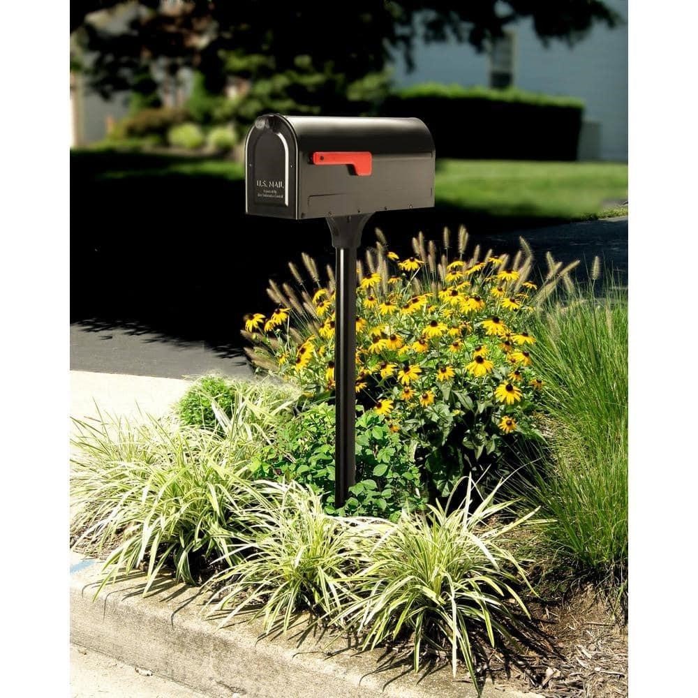 MB1 Black, Medium, Steel, Post Mount Mailbox and