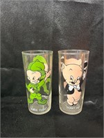 Vintage Glasses (Cartoon) Elmer Fudd & Porky Pig