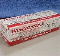 Winchester 100 rds 9mm ammo ammunition