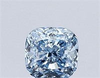 1.00 Carat Cushion Fancy Intense Blue VVS2 Diamond