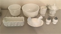 Assorted Milk Glass