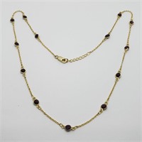 SILVER RUBY 20"  NECKLACE (~WEIGHT 4.26G)