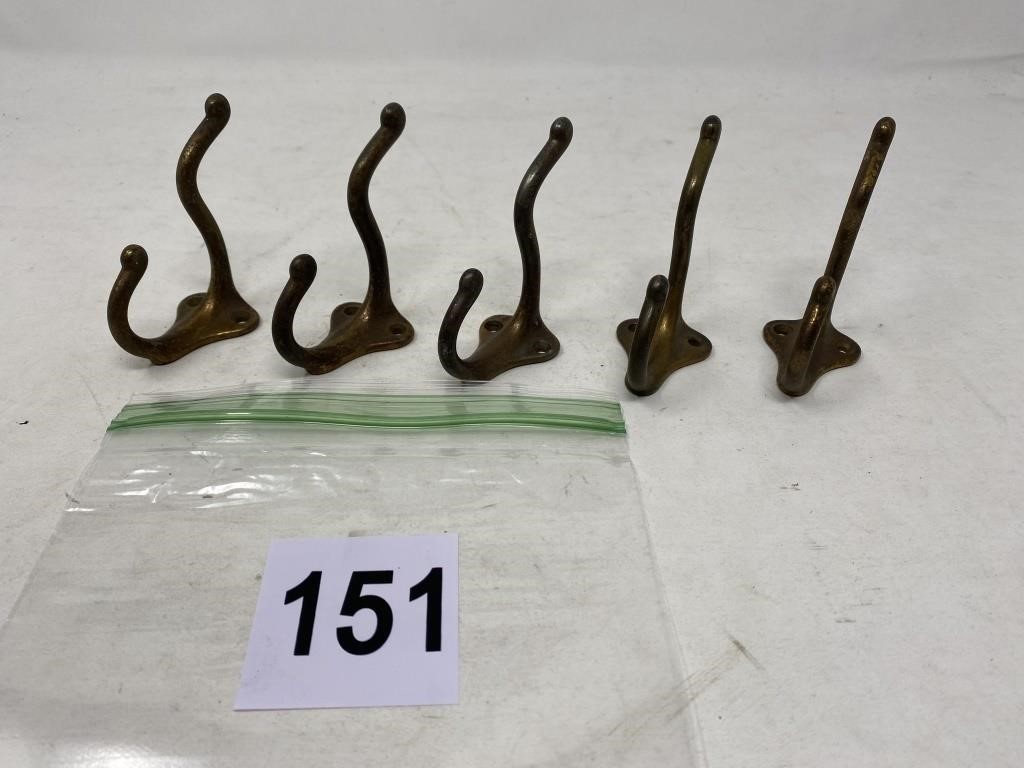 5 reclaimed antique hooks