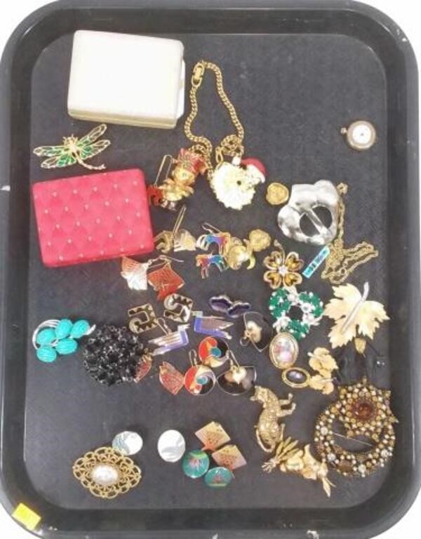 Assorted Fashion Jewelry, Weiss, Brooches