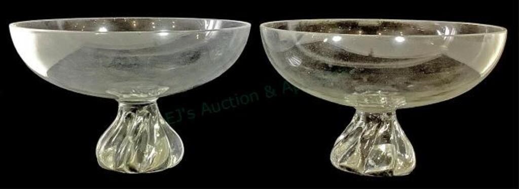 (2) Crystal Centerpiece Bowls