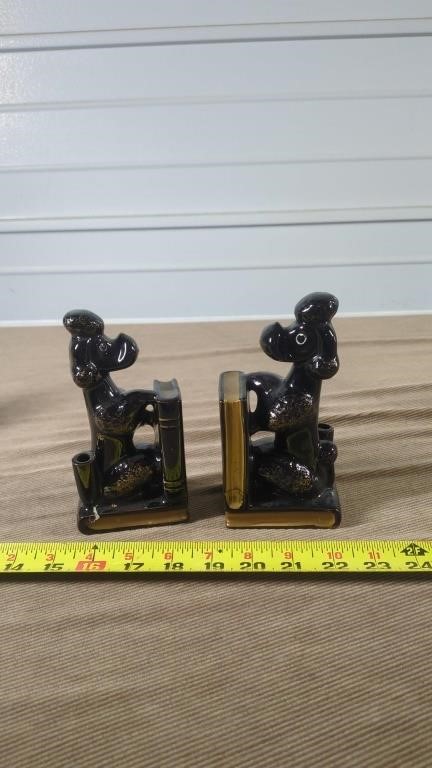 POODLE CERAMIC BOOKENDS