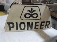 old pioneer masonite sign