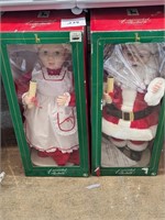 Pair of Animated Santa and Mrs. Claus