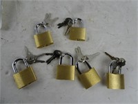 Lot of 6 Pad Locks - Keyed Alike