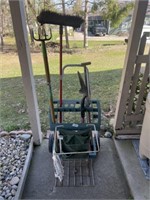 Yard tool cart and contents