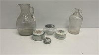 (2) White House vinegar jugs, one is marked, one