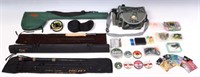2 FLY RODS, CLARK REEL, FLY FISHING ACCESSORIES