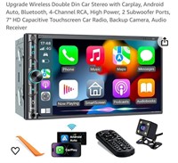 Wireless Double Din Car Stereo with Carplay