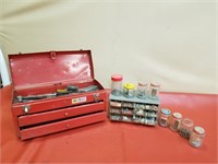 Red Toolbox & Grey Toolbox With Small Tools