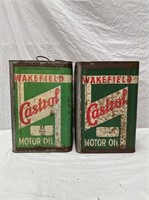 2 x Wakefield Castrol 4 gallon oil drums