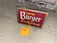 Burger Beer Sign - Unlighted