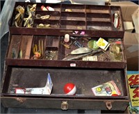 Vintage Fishing Box and Tackle