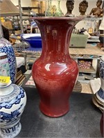 LARGE CHINESE FLAMBE / OXBLOOD VASE