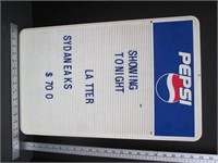 Plastic Pepsi Sign with Some Letters