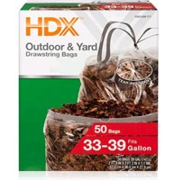 HDX 39 Gal. Clear Flex Drawstring Trash Bags