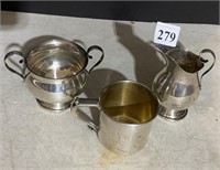 3 PC STERLING SILVER CREAMERS, 11 0Z TOTAL WEIGHT