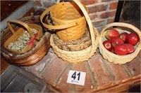 Collection of Baskets (Woven and Ceramic)
