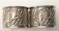 Pair Victorian sterling silver napkin rings