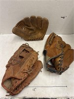 Vintage Leather Baseball Gloves