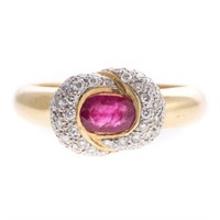 A Lady's Ruby and Diamond Ring in 18K